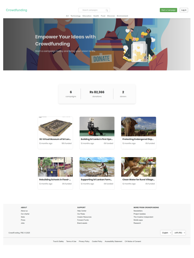 Full-Stack Crowdfunding Platform